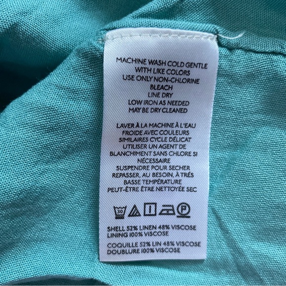 Anthropologie The Irene Linen Shirt Dress by Maeve XXS 2XS new sky color - Picture 7 of 8